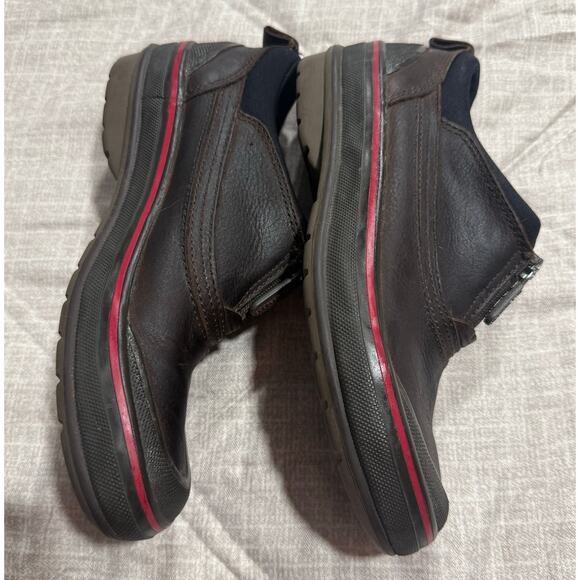 Clarks Muckers Zip Up Shoes Leather Rain Boots Ruck Womens Sz 5.5 EU 35.5 Brown - Picture 4 of 10